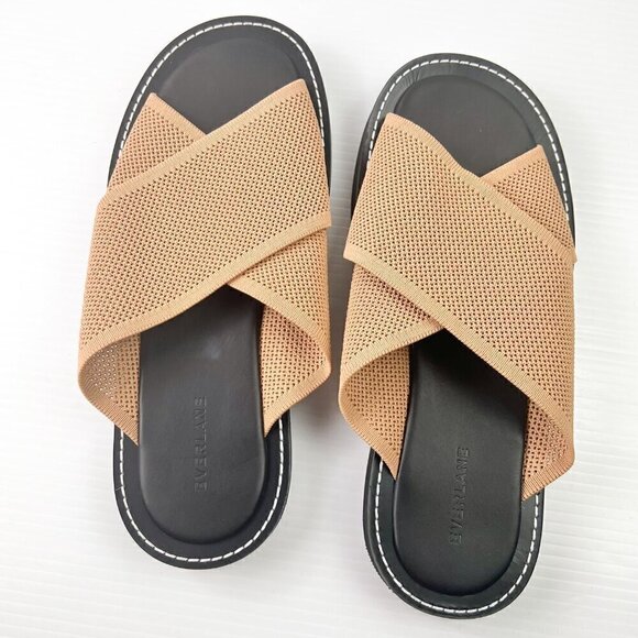 Everlane The ReKnit City Flatform Sandal Size 11 Tan Black - Picture 5 of 11